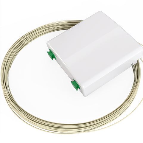 FTTH Box Loaded: 2 SC/APC couplers and 15 Meters SC/APC G.657A1 Duplex Cable / TAA Compliant
