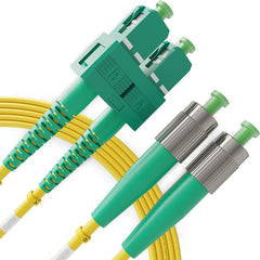 SC to FC OS1 Single Mode Duplex APC Fiber Patch Cable / TAA Compliant 20m