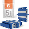 Fiber Optic Coupler: SC Duplex UPC Single Mode (5 Pack) / TAA Compliant