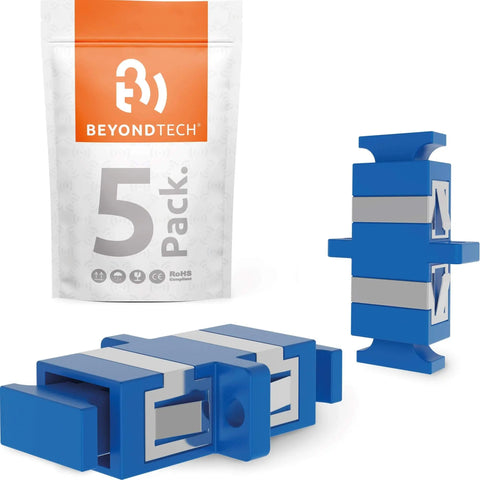 Fiber Optic Coupler: SC Simplex UPC Single Mode (5 Pack) / TAA Compliant