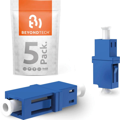 Fiber Optic Coupler LC Simplex UPC Single Mode (5 Pack) / TAA Compliant