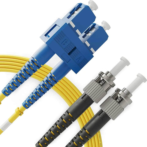 SC to ST OS1 Single Mode Duplex LSZH UPC Fiber Patch Cable / TAA Compliant