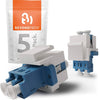 Fiber Optic Coupler LC Adapter Duplex Keystone UPC Single Mode (Blue) / TAA Compliant 5 Units