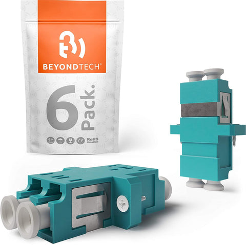 Fiber Optic Coupler LC Duplex UPC Multimode Aqua / TAA Compliant