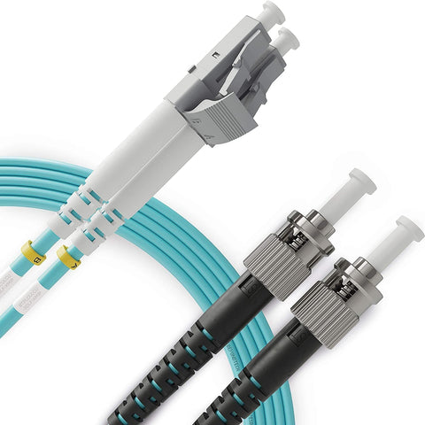 LC to ST OM3 10G Multimode Duplex UPC Fiber Patch Cable / TAA Compliant 3m (9ft)