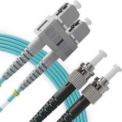 SC to ST OM3 10G Multimode Duplex LSZH Fiber Patch Cable / TAA Compliant 30m (98ft)