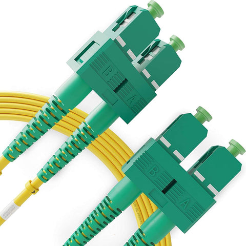 SC to SC OS1 Single Mode Duplex APC Fiber Patch Cable / TAA Compliant