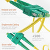 SC to SC OS1 Single Mode Duplex APC Fiber Patch Cable - Beyondtech Beyondtech