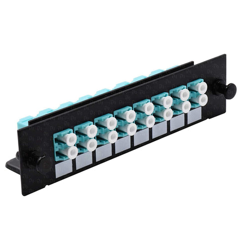 LC Fiber Adapter Panel (LGX Footprint) Loaded w/8 LC Duplex OM3/OM4 Multimode