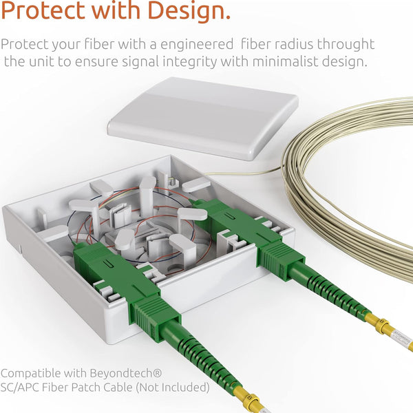 FTTH Box Loaded: 2 SC/APC couplers and 15 Meters SC/APC G.657A1 Duplex