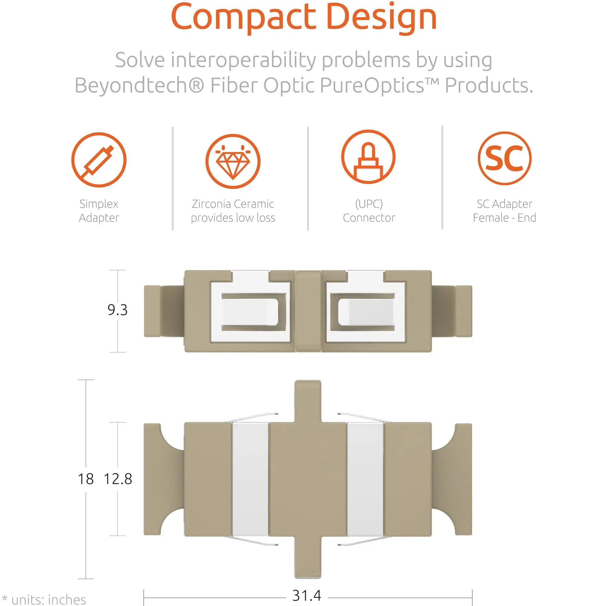 Fiber Optic Coupler SC Simplex UPC Multimode (5 Pack)