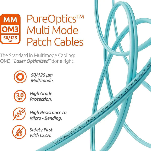 LC to LC OM3 Duplex Fiber Optics Patch Cable - Beyondtech