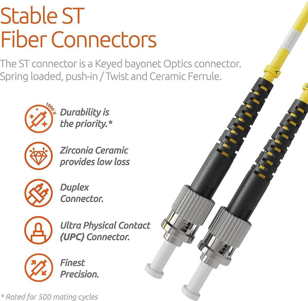 SC to ST OS1 Single mode Duplex Fiber Patch Cable 9/125 - Beyondtech