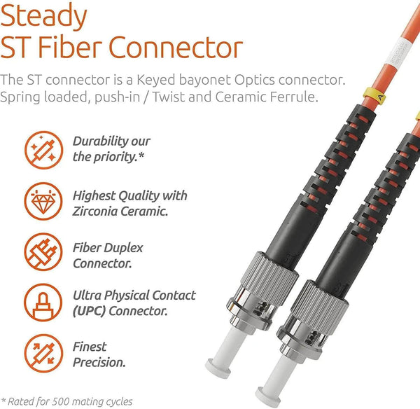 Cavo fibra ottica ST/APC per ST/APC simplex monomodale 9/125 del 1 OS2 Cavo fibra ottica ST/APC per ST/APC simplex monomodale 9/125 del 1 OS2