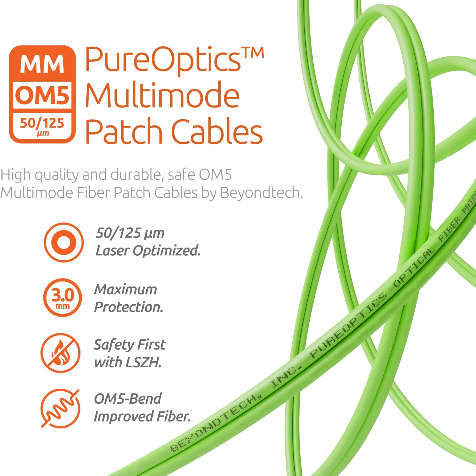 LC to LC OM5 (WBMMF) 40G 100G Multimode UPC Fiber Patch Cable