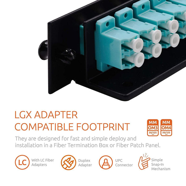 BEYONDTECH LC Auf LC Glasfaser-Adapter Quad OM3 Multimode UPC – 5 Stück